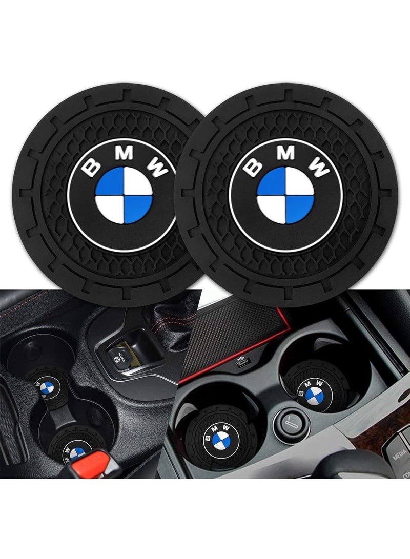Compatible for 2PC 6.99CM Cup Holder Coaster for BMW Accessories, Silicone Non-Slip Car Interior Accessories - Image 1