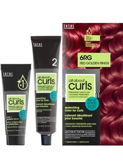 ALL ABOUT CURLS All About Curls Permanent Hair Color Dye For Curly Hair | 100% Gray Coverage | Nourished & Radiant Curls | Vibrant Shine & Color 