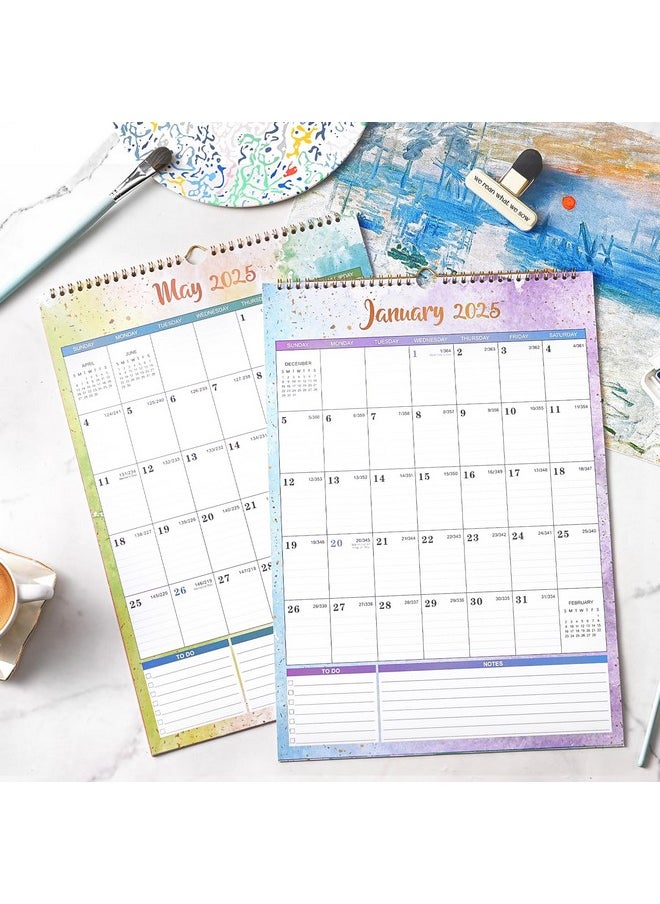 Artfan 2025 Wall Calendar - Wall Calendar 2025, 12" x 17", Jan.2025 - Dec.2025, 2025 Calendar with 12 Months, Twin-Wire Binding + Hanging Hook + Large Ruled Blocks with Julian Dates  - Image 2