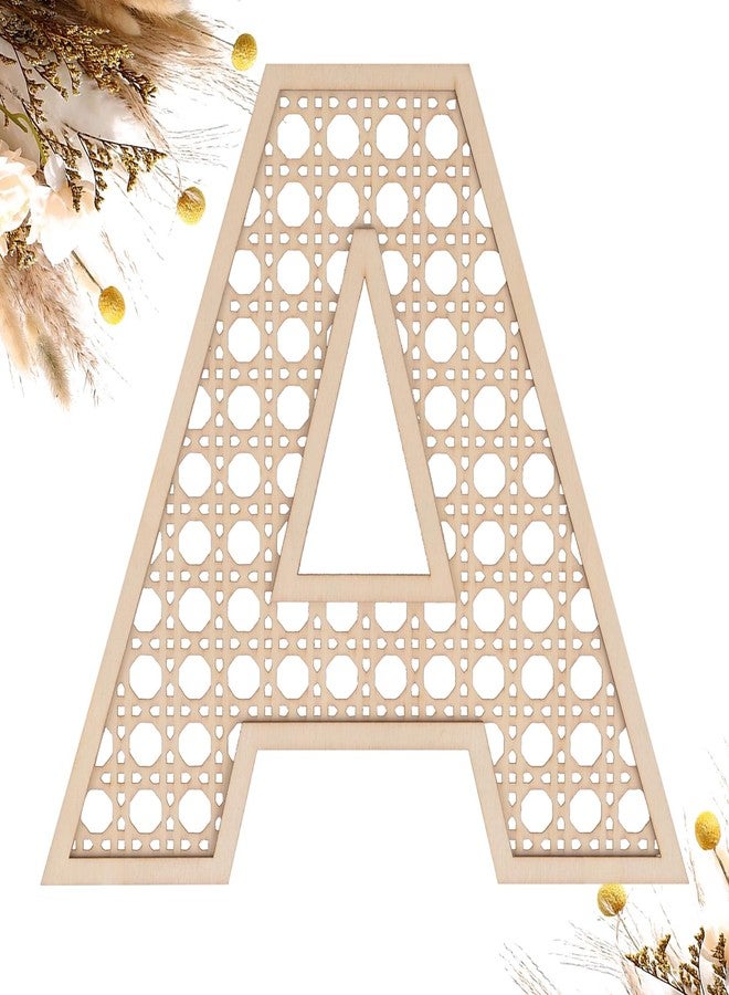 She Love Wooden Rattan Letters 8 inch Wood Letters A for Wall Decor Crafts Boho Nursery Decor for Baby Shower Wedding Bedroom Name Signs Large Rustic Letter Home Decoration - Image 1
