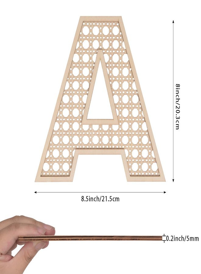 She Love Wooden Rattan Letters 8 inch Wood Letters A for Wall Decor Crafts Boho Nursery Decor for Baby Shower Wedding Bedroom Name Signs Large Rustic Letter Home Decoration - Image 2