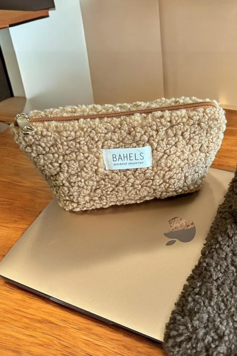 Bahels Teddy Camel Zippered Single Compartment Wallet Makeup Bag Pencil Case Pencil Case