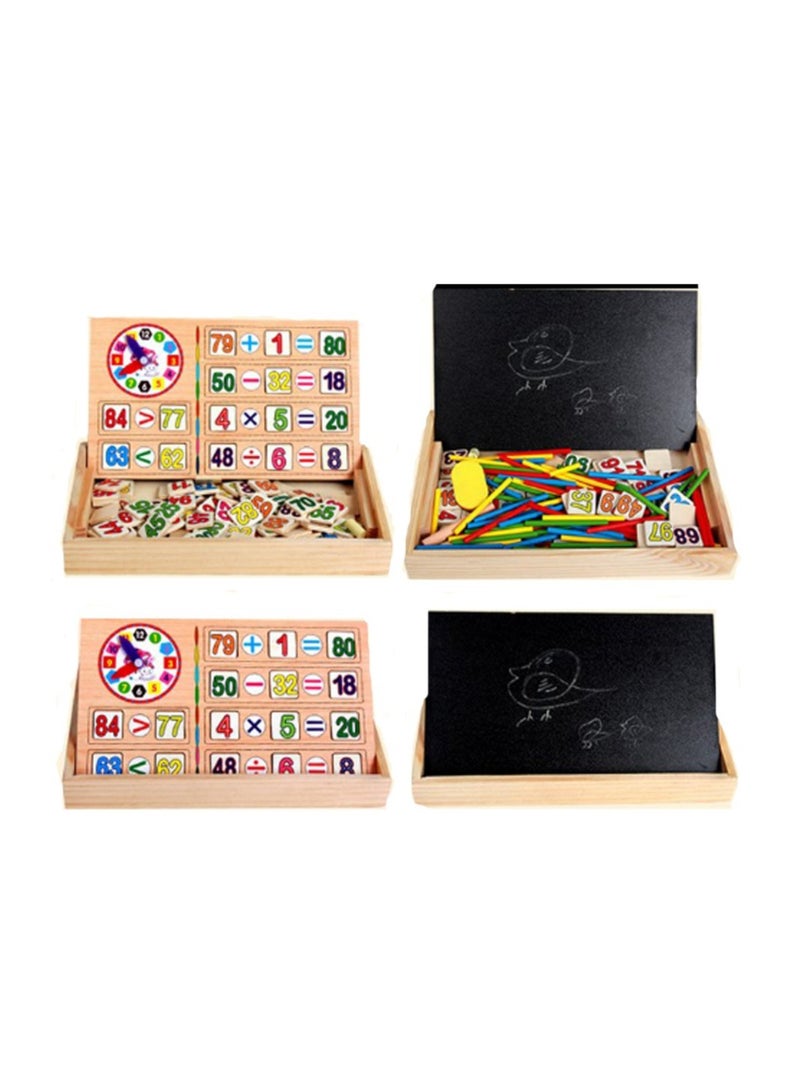TOY GARDEN Children Number Cards Calculation Time Learning Tool Math Educational Toy Wooden Sticks Clocks Counting Rods with Storage Box - Image 3
