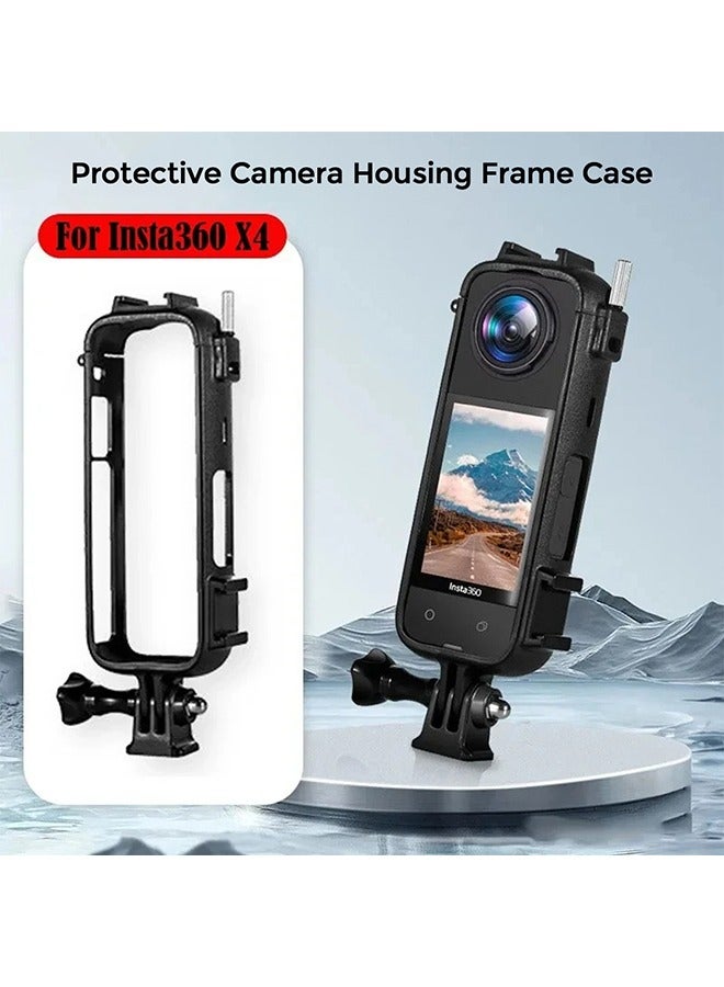 O Ozone Mounting Bracket Compatible with Insta360 X4 Accessories Frame Protective Case Cage with Lens Cap Cover & Housing Mount - Black  - Image 4