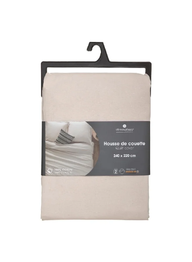 atmosphera 2 Person Carina Cotton Duvet Cover Beige 240 x 220 cm 178578D