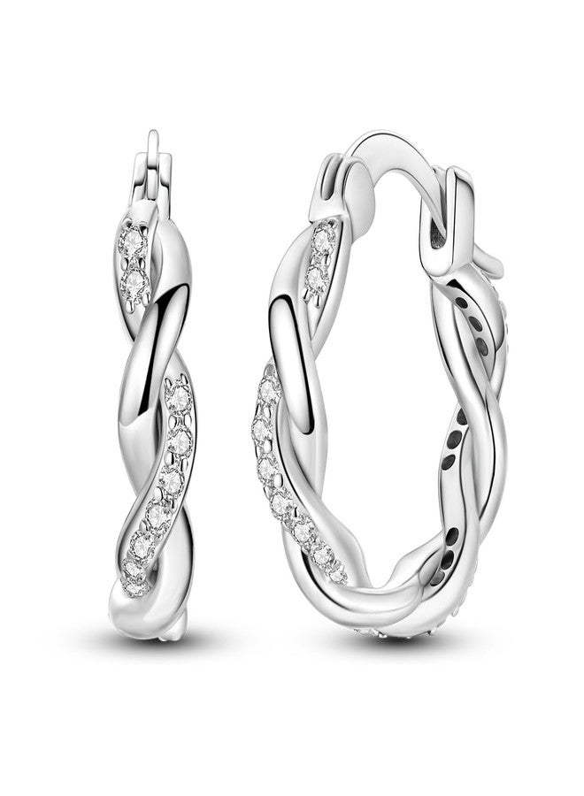 Parmuz 925 Sterling Silver Hoop Earrings for Women Lightweight Star Moon Evil Eye Twughed Huggie Hoop Earrings with Cubic Zirconia Chunky Stitched Earrings, Cubic Zirconia, Cubic Zirconia - Image 1