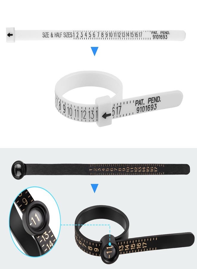 UUBAAR 27PCS Premium Ring Sizer Measuring Tool Set, Metal Measurement Tool, Sizing Kit, Jewelry Finger Size Measurer, US 0-13 With Half Size, Plastic Sizer Belt - Image 3