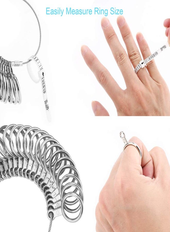 UUBAAR 27PCS Premium Ring Sizer Measuring Tool Set, Metal Measurement Tool, Sizing Kit, Jewelry Finger Size Measurer, US 0-13 With Half Size, Plastic Sizer Belt - Image 2