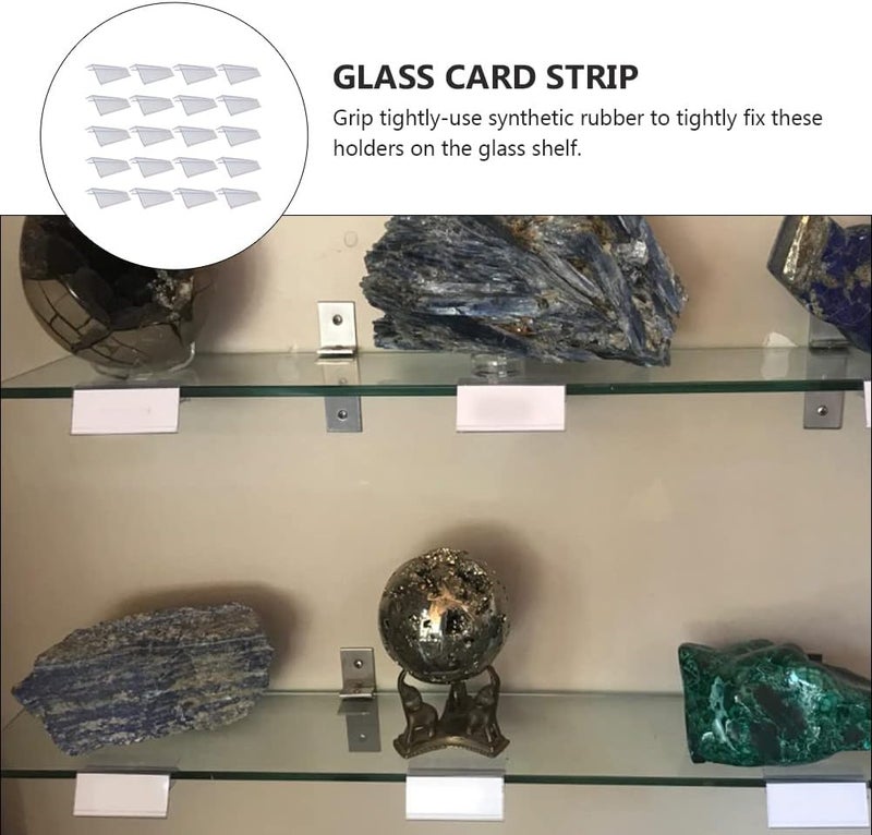 klarako Plastic Tags Tags Merchandise 20pcs Clear Label Holder Goods Shelf Label Holders Display Stands Tabs Merchandise Plastic Price Label Holder - Image 2