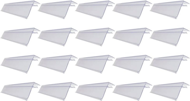 klarako Plastic Tags Tags Merchandise 20pcs Clear Label Holder Goods Shelf Label Holders Display Stands Tabs Merchandise Plastic Price Label Holder - Image 1