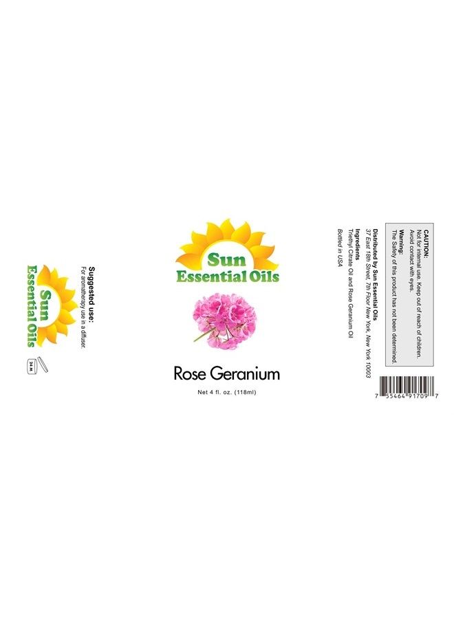 Sun Essential Oils 4oz - Rose Geranium Essential Oil - 4 Fluid Ounces - Image 2