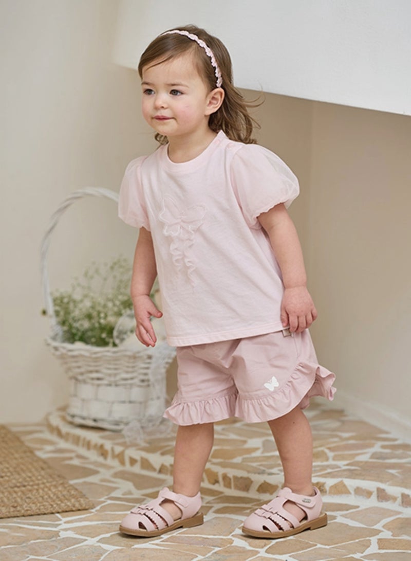 Dave & Bella Girls Butterfly Top and Shirt set - Image 3