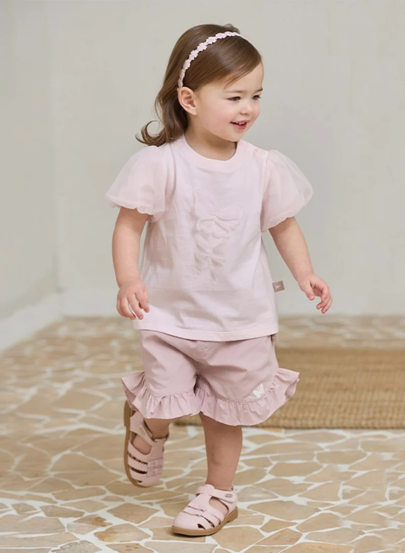 Dave & Bella Girls Butterfly Top and Shirt set