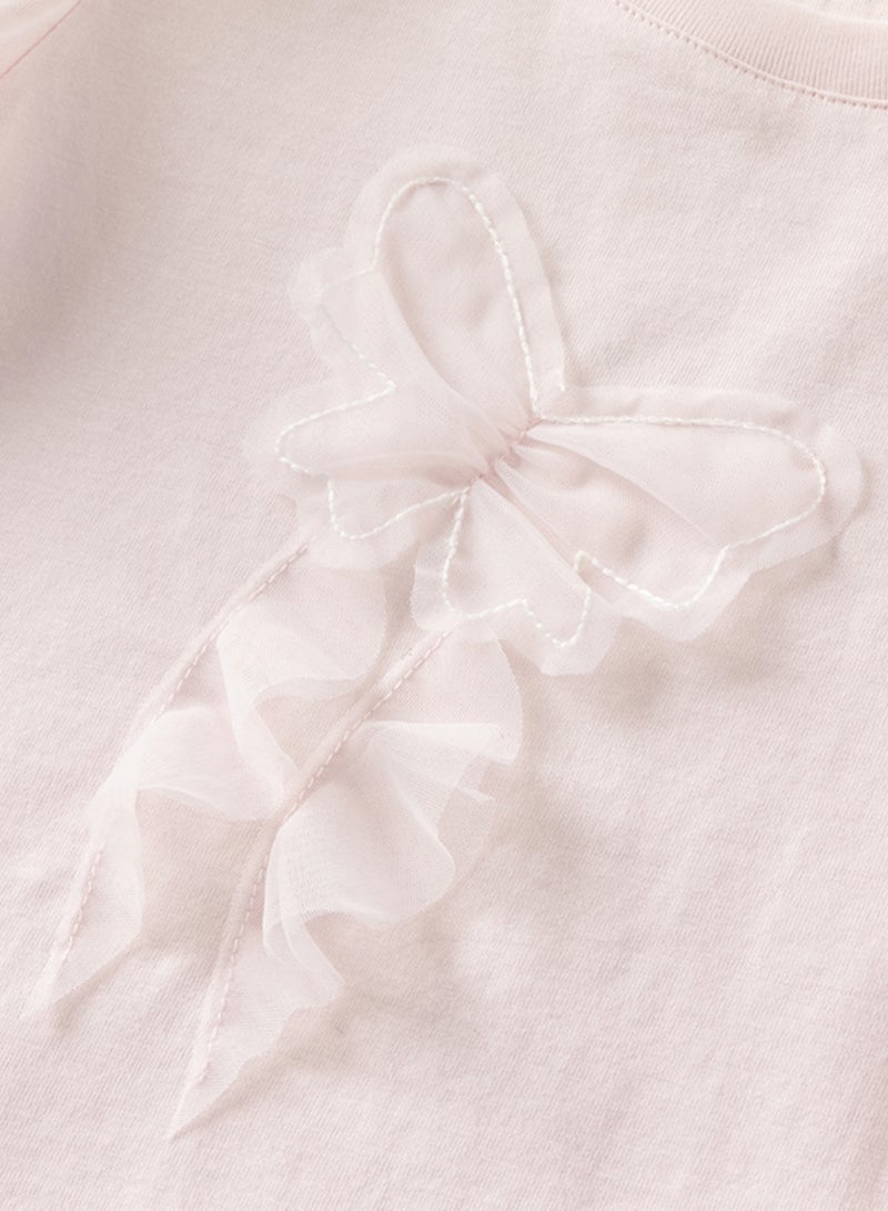 Dave & Bella Girls Butterfly Top and Shirt set - Image 5