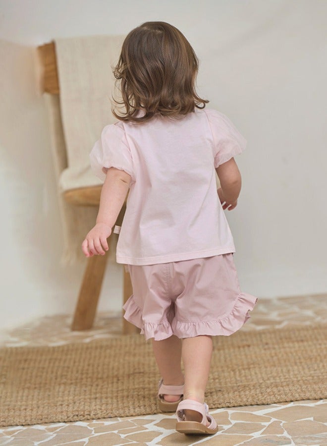 Dave & Bella Girls Butterfly Top and Shirt set - Image 3