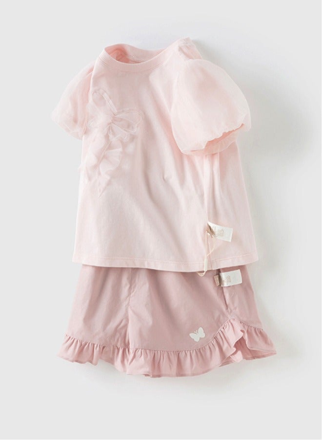 Dave & Bella Girls Butterfly Top and Shirt set - Image 5