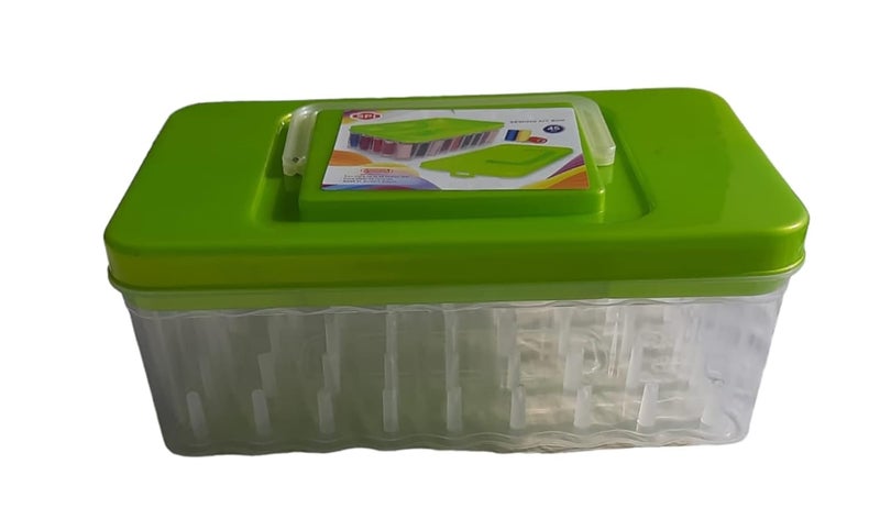 TWO BROTHERS Sewing Kit Thread Box Container with Plastic Tailoring Accessories Box_All Multicolour Are Also Available_SizeBig size 45 Reel storage Box 28  - Image 1