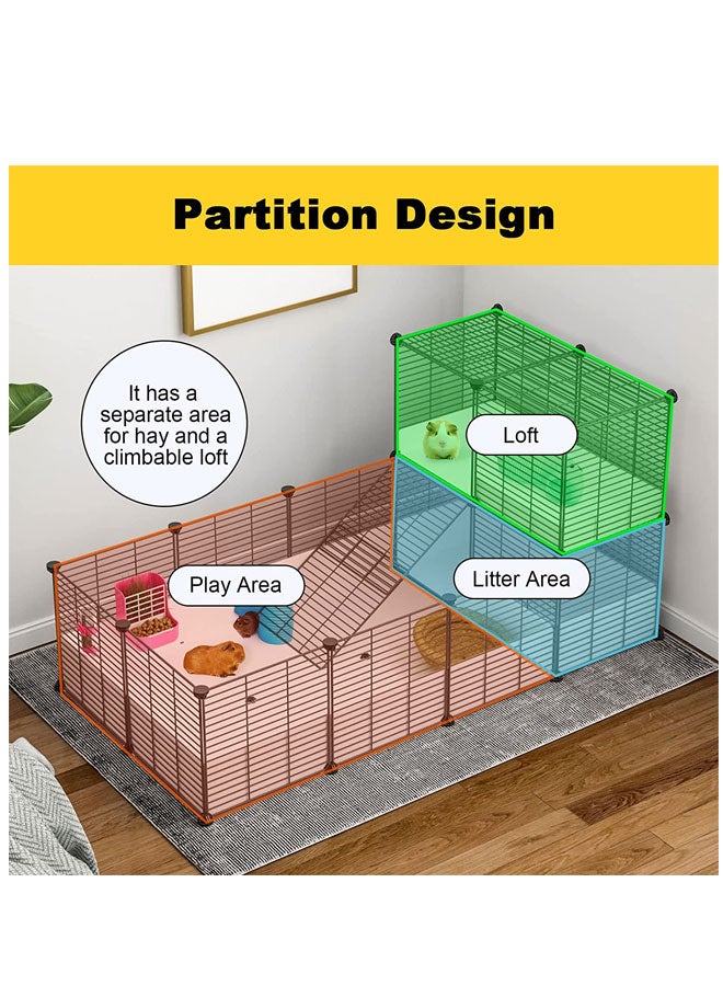 Cat Cage Indoor Habitat Cage Pet Playpen Small Animals Cage Portable Metal Wire Yard Fence Playpen for Small Pet Bunny Turtle Hamster - Image 3