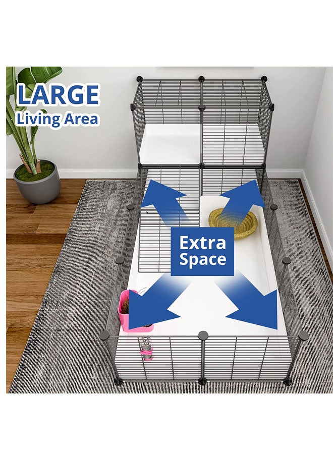 Cat Cage Indoor Habitat Cage Pet Playpen Small Animals Cage Portable Metal Wire Yard Fence Playpen for Small Pet Bunny Turtle Hamster - Image 2