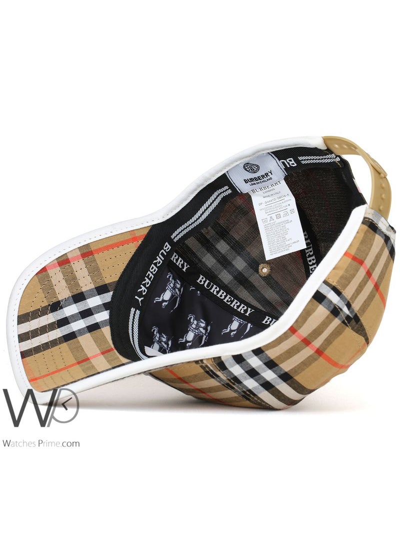 BURBERRY Burberry Baseball BT Beige Motif Icon Stripe Cap Cotton - Image 4