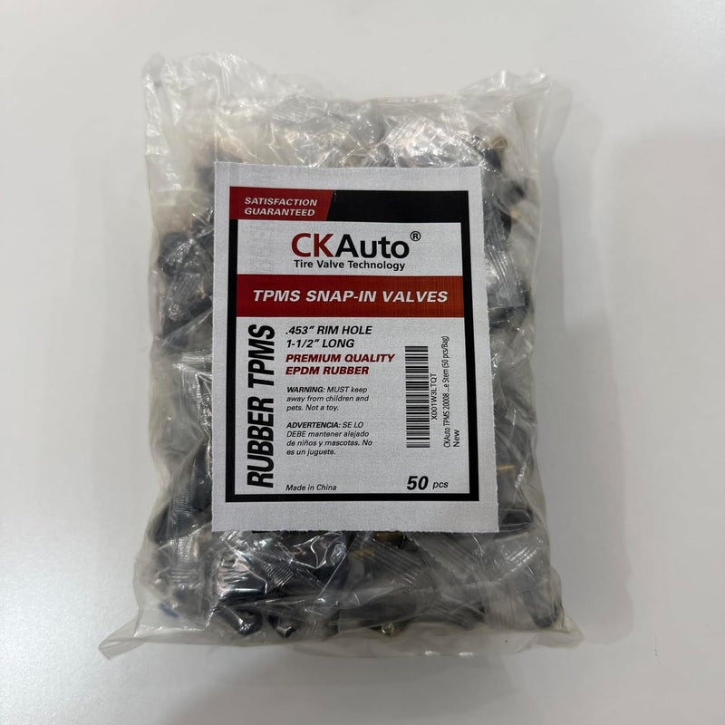 CKAuto TPMS 20008 Rubber Snap-in Tire Valve Stem (50 pcs/Bag) - Image 1