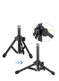 Adjustable Microphone Stand, Portable Foldable Tripod with Mic Clip Holder, Suitable for Dynamic Microphone Like Shure SM58 PGA48 Samson Q2U Blue Yeti