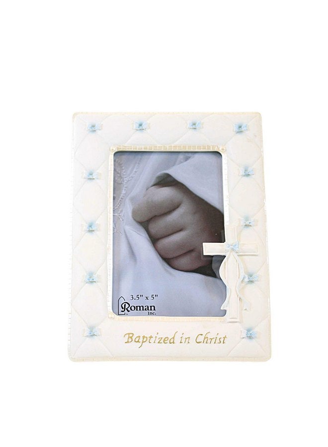 Roman Giftware Inc., Sacraments, Baptism & Christening, 7" H Baptism BOY Frame 3.5X5,Religious, Inspirational, Durable (5x1x7) - Image 1