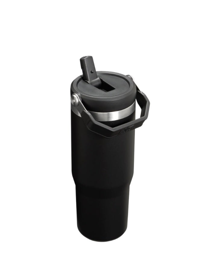 Stanley lce Flow 30oz Quencher H2.0 Fast Flowstate Stainless Steel Tumbler - Vacuum Insulated Water Bottle for Home, Office or Car and Travel,Reusable Cup with Straw Leak Resistant Flip Cold for 9 Hours or Iced for 40 Hours,Filling water or Iced Tea or Coffee, Smoothie and More,BPA-Free,Cream (Black) - Image 2