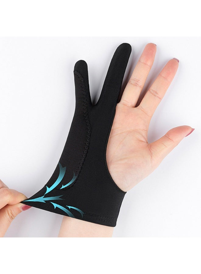 2-Pack Artist Glove Palm Rejection Drawing Glove for Graphic Tablet, iPad - Smudge Guard, Two Finger, Elastic Lycra, Fingerless, Good for Left & Right Hand (M) - Image 3