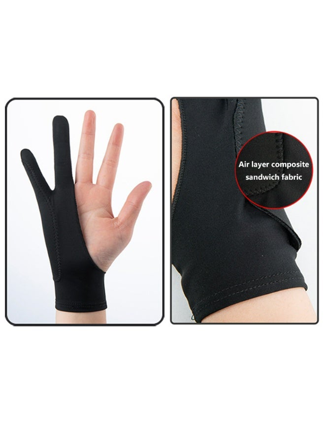 2-Pack Artist Glove Palm Rejection Drawing Glove for Graphic Tablet, iPad - Smudge Guard, Two Finger, Elastic Lycra, Fingerless, Good for Left & Right Hand (M) - Image 5