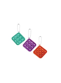Y&D Bubble Sensory Fidget Toy, Keychain Finger Decompression Mini Rainbow Pendant Autism Special Needs Stress Reliever Silicone Squeeze Toy  - Image 1