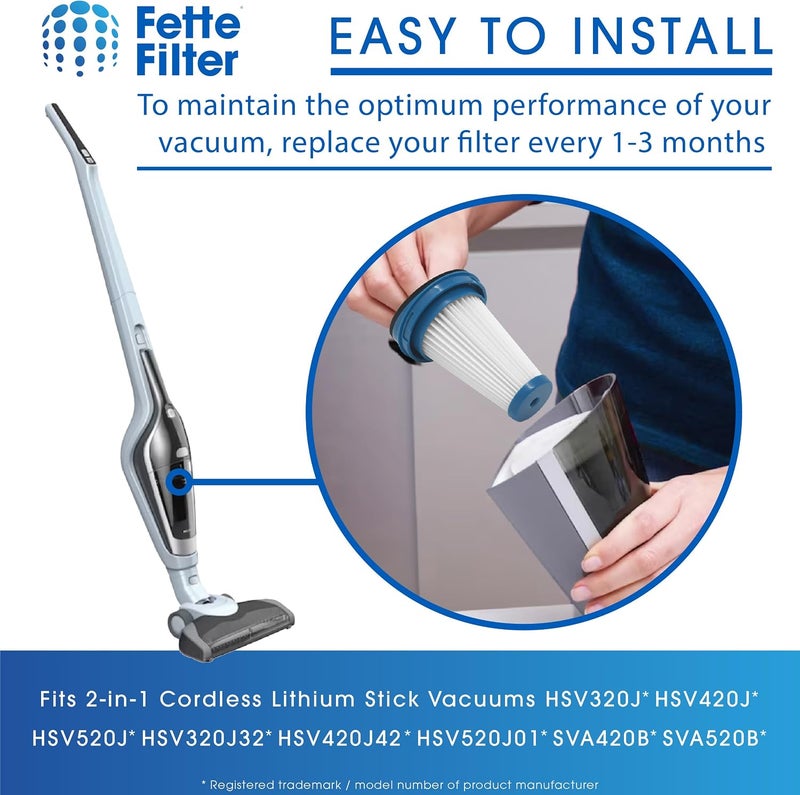 Fette Filter 3-Pack Replacement Vacuum Dust Bin for Black and Decker SVF11 Fits 2-in-1 Cordless Lithium Stick Vacuums HSV320J HSV420J HSV520J HSV320J32 HSV420J42 HSV520J01 SVA420B SVA520B - Image 5