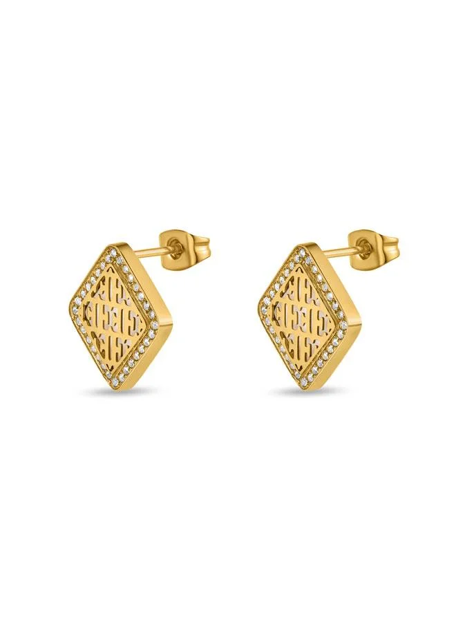إسكادا Linda Gold Plated 316L Stainless Steel Stud Earrings for Women