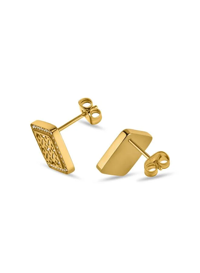 Escada Gold Linda Gold Plated 316L Stainless Steel Stud Earrings for Women for Women | Best Price UAE