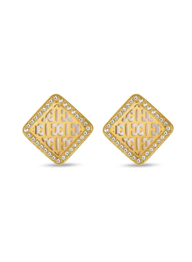 إسكادا Linda Gold Plated 316L Stainless Steel Stud Earrings for Women