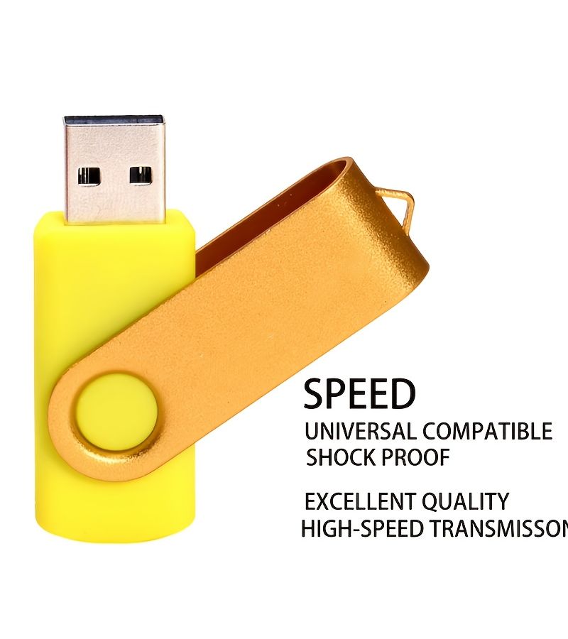 محرك أقراص USB فلاش سريع بارتفاع 8 جيجابايت معدن قابل للدوران (9 قطع) مع سلسلة مفاتيح مجانية، تخزين خارجي محمول، هدية للشركات - Image 2
