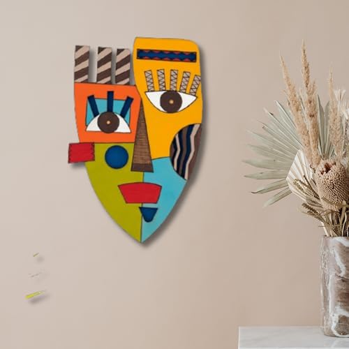 APS ART PLUS STORE Wooden 3D Wall Sculpture For Wall Decor, Unique Face Wall Mask For Living Room, home, Office Wall Decor - Image 3