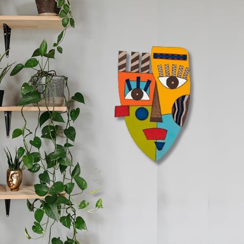 APS ART PLUS STORE Wooden 3D Wall Sculpture For Wall Decor, Unique Face Wall Mask For Living Room, home, Office Wall Decor - Image 4