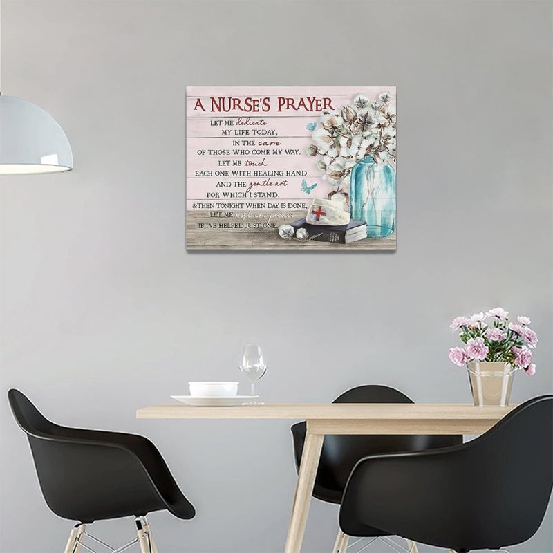 remzoke A Nurse's Prayer Canvas Wall Art - Image 2