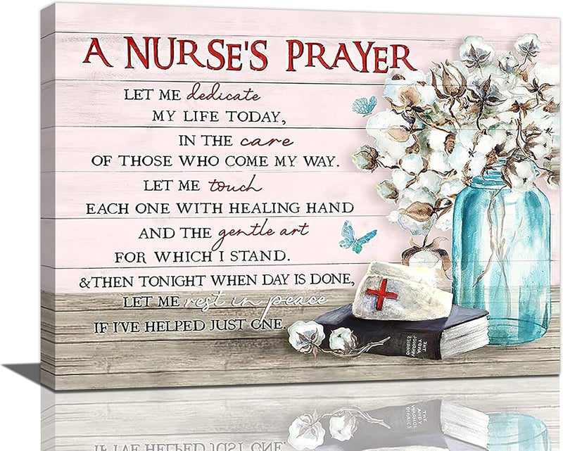 remzoke A Nurse's Prayer Canvas Wall Art - Image 1