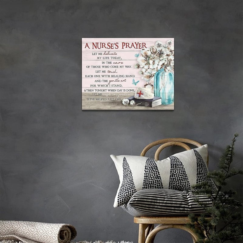 remzoke A Nurse's Prayer Canvas Wall Art - Image 4