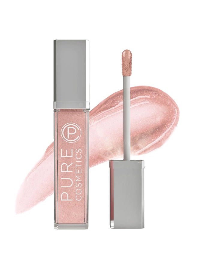 Pure Cosmetics Pure Illumination Lip Gloss - LED-lit Applicator w/Side Mirror - Non-Sticky, Moisturizing & Hydrating Lip Glosses - Soothes & Protects Dry Chapped Lips (Nude Beach) - Image 1