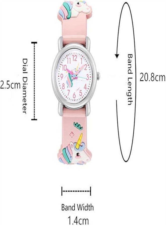 Zikra Kids Watch Unicorn Watch for Girls Children's Cartoon Quartz Watch Toy Analogue Silicone Band Wristwatch Wrist Watch Birthday Gift for Age 3-7 Years Old Child - Image 4