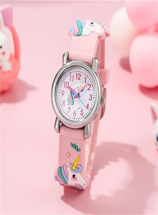 Zikra Kids Watch Unicorn Watch for Girls Children's Cartoon Quartz Watch Toy Analogue Silicone Band Wristwatch Wrist Watch Birthday Gift for Age 3-7 Years Old Child - Image 2