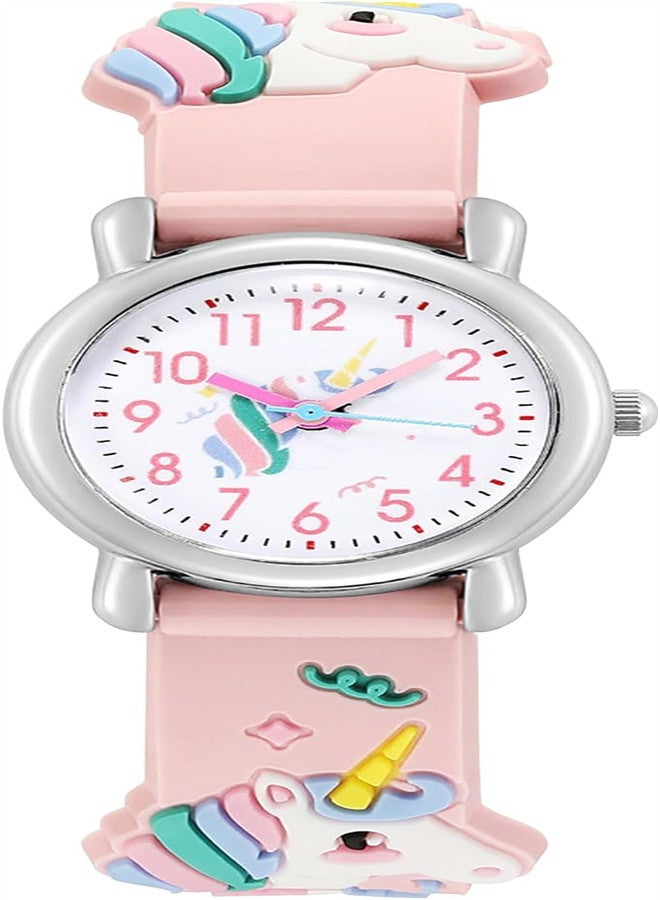 Zikra Kids Watch Unicorn Watch for Girls Children's Cartoon Quartz Watch Toy Analogue Silicone Band Wristwatch Wrist Watch Birthday Gift for Age 3-7 Years Old Child - Image 1