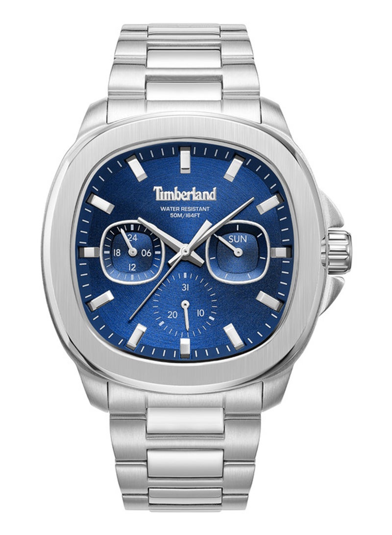 Timberland Men Swansey Blue Dial Stainless Steel Bracelet Multifunction Watch for Men, 44mm - Image 1