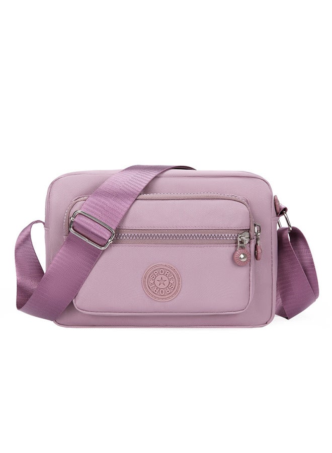 Cloth Bag Multi-layer Backpack Crossbody Nylon Canvas Bag Middle-aged Mother Bag Small Bag Old Grandma OxFord Cloth Women's Bag-Color:Pink  - Image 1