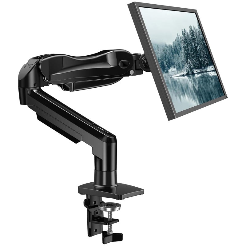 HUANUO Single Monitor Mount, 13 to 32 Inch Monitor Arm, Adjustable Monitor Stand, Vesa Mount with Clamp and Grommet Base - Fits 4.4 to 19.8lbs LCD Computer Monitors - Image 1