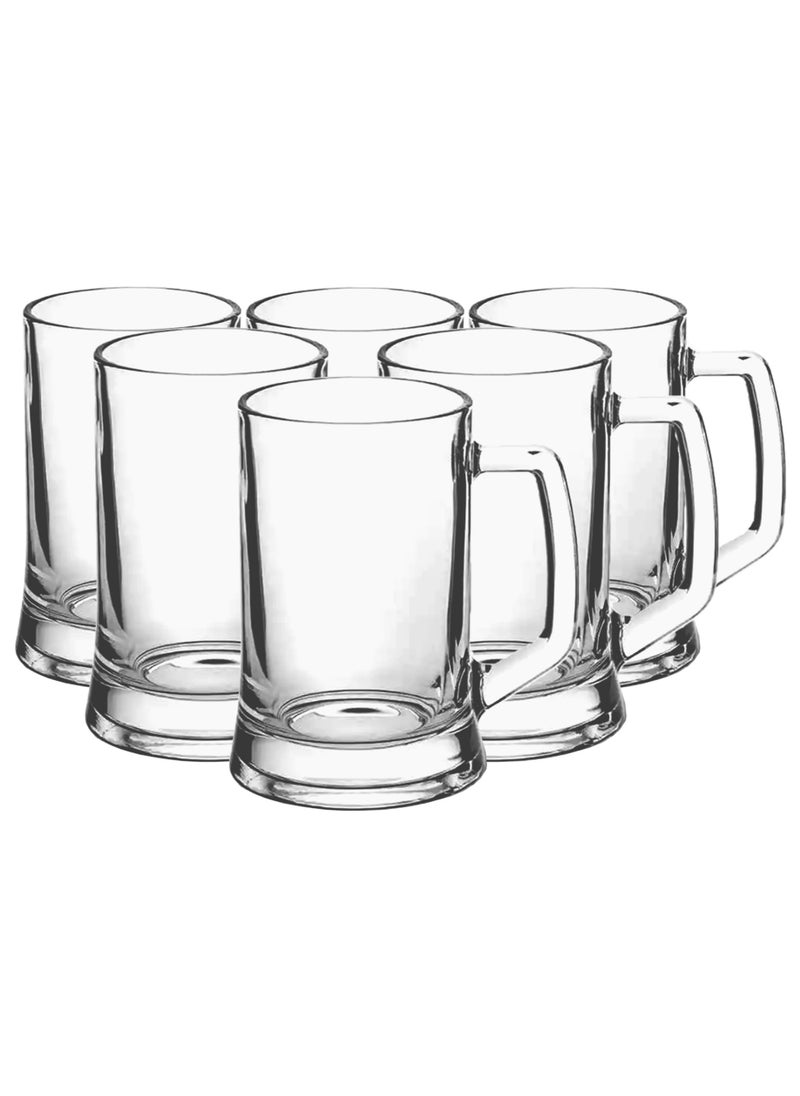 3Diamonds Beer Mugs Set of 6 for Men 17 oz(500 ml), Beer Mugs for Freezer, Glass with Handle for Drinking. Pub Drinking Mugs Stein Gift for Man Set of 6 (500ml)  - Image 1