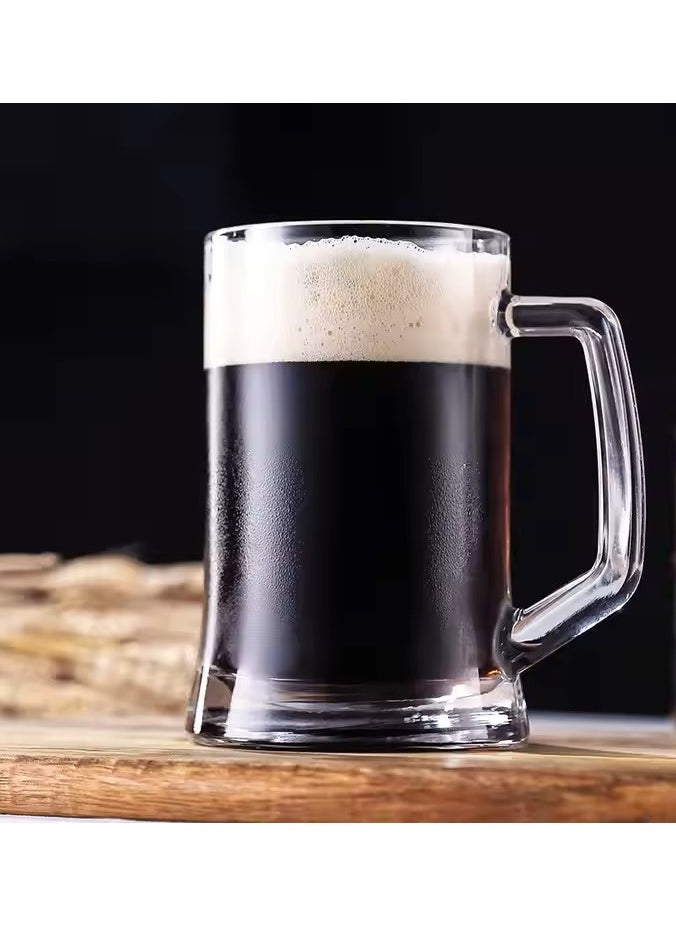 3Diamonds Beer Mugs Set of 6 for Men 17 oz(500 ml), Beer Mugs for Freezer, Glass with Handle for Drinking. Pub Drinking Mugs Stein Gift for Man Set of 6 (500ml)  - Image 4